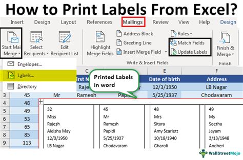 how do i print labels from excel and why does the color of the printed labels vary?